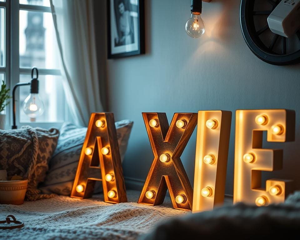 Decoratieve lichtletters voor een persoonlijke touch