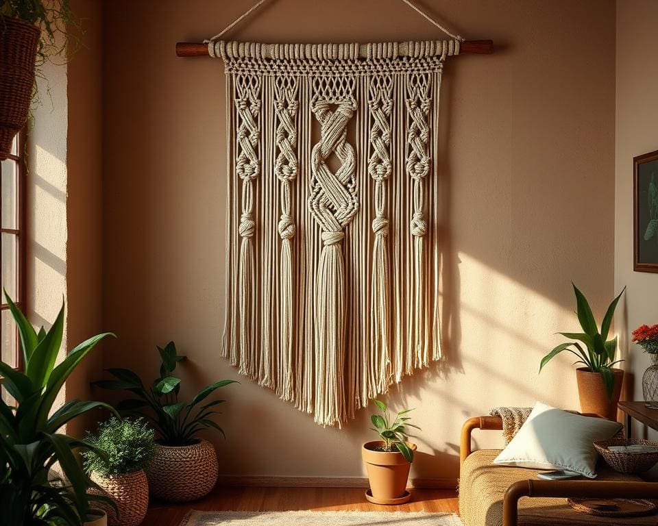 Macramé wanddecoratie