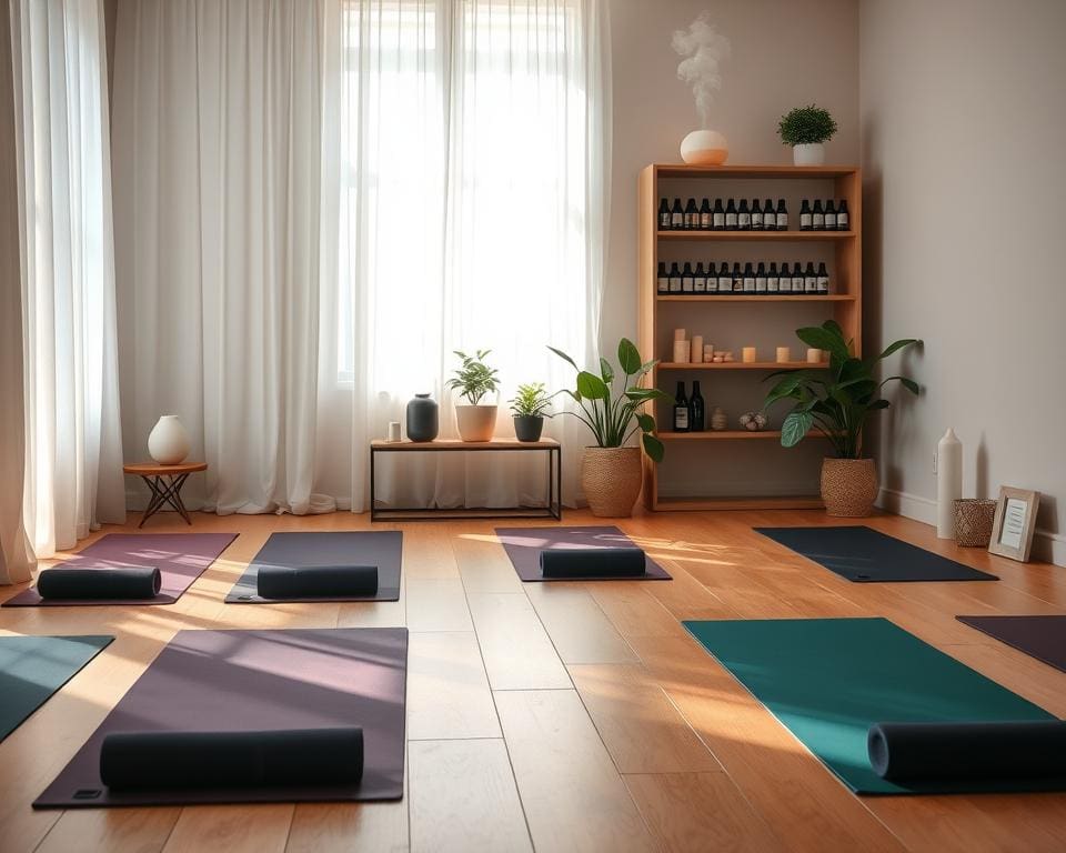 Yoga oefeningen voor ontspanning met aromatherapie