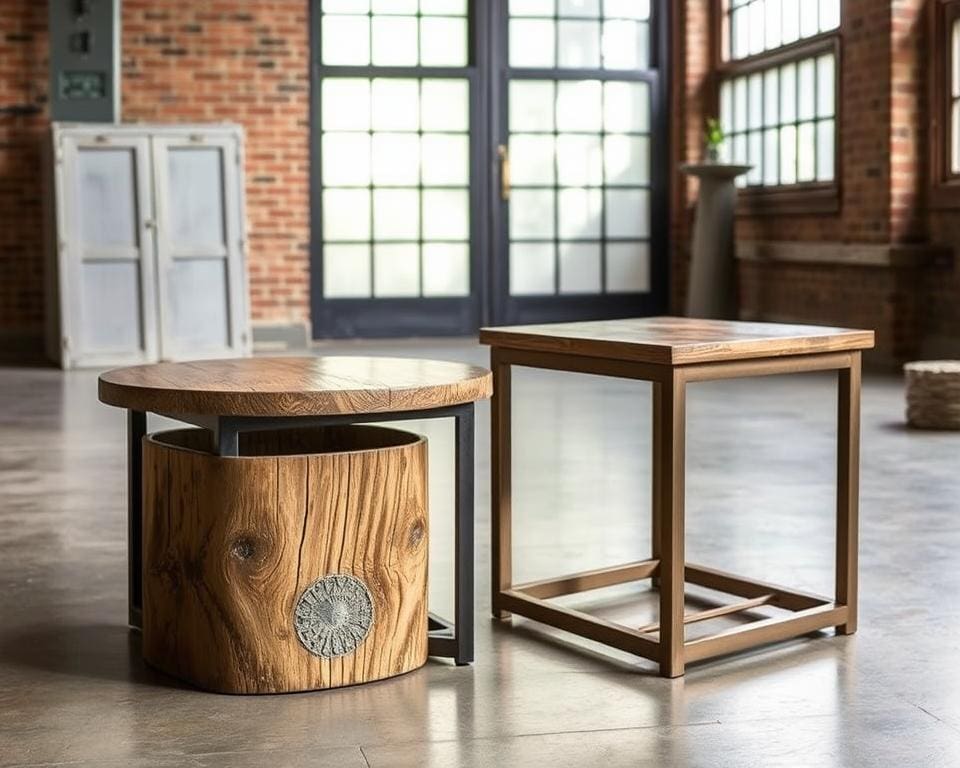 Industriële sidetables: rauw en toch verfijnd